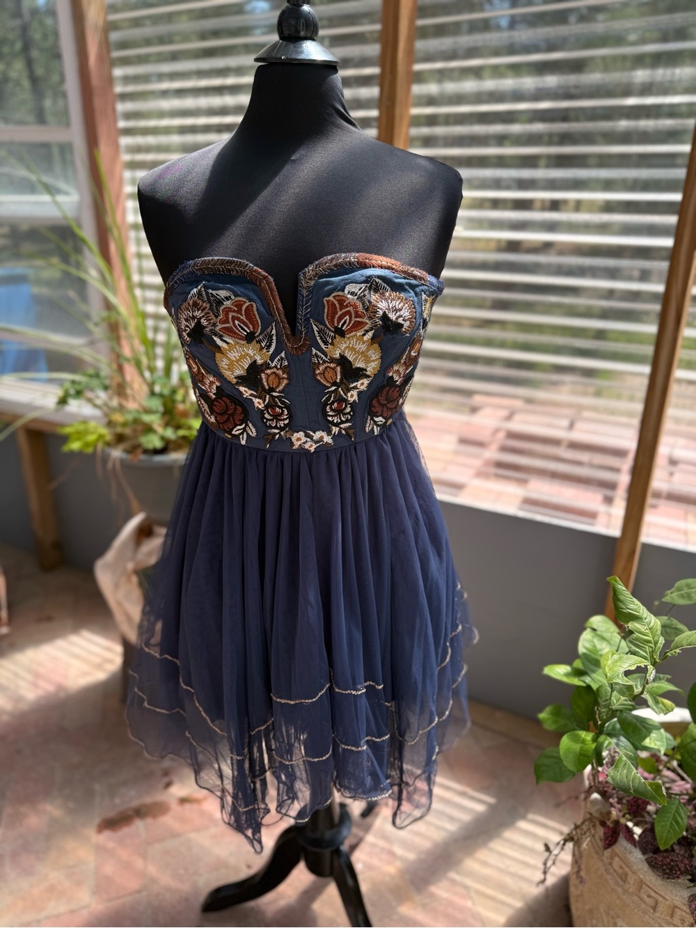 Free People Embroidered Mini Dress